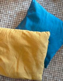 2 Cuscini in tessuto - Giallo & Blu