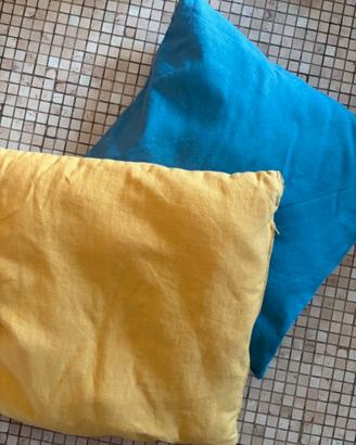 2 Cuscini in tessuto - Giallo & Blu
