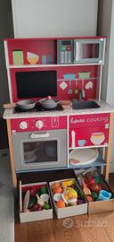 Cucina giocattolo bimbi in legno con accessori