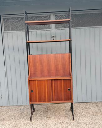 Libreria vintage con mobile bar  anni 60/70