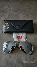 occhiali ray-ban aviator a specchio 