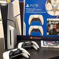 PlayStation 5 con due controller e FC26