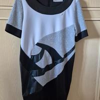 Rinascimento abito tubino nero e bianco taglia M