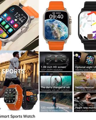Smartwatch SPORT Ultra 9 Bluetooth, wireless