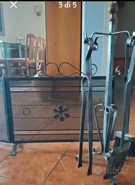 Set per caminetto ferro battuto