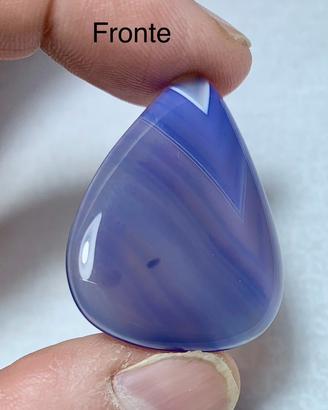 Cabochon in Agata Blu a Goccia