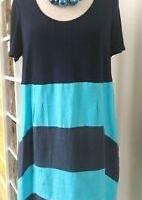 Abito lino con corpetto in jersey bicolore