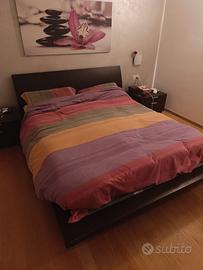 letto matrimoniale contenitore + 2 comodini 