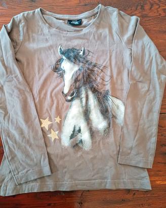 maglietta cavallo bambina Page One Young 