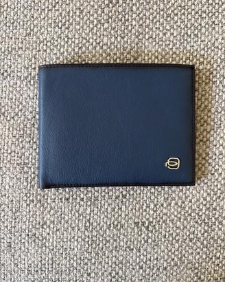 Portafoglio-portacarte uomo in pelle piquadro blu