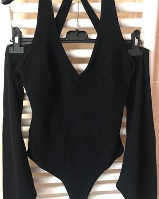 Body nero cotone elesticizzato tg s