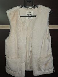 Gilet pelliccia sintetica Zara panna/beige/avorio