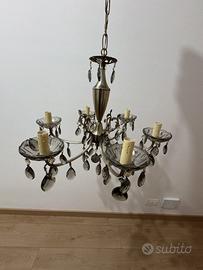 Lampadario pendente a gocce a 6 luci vintage