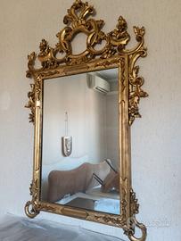 Specchiera Vintage Dorata Stile Barocco Veneziano