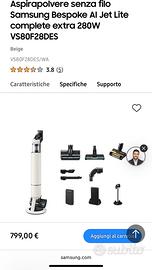 Aspirapolvere Samsung bespoke jet AI m imballata