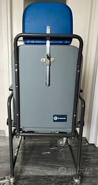 Sedia Comodo, ruote e pedali antiroll, Reclinabile