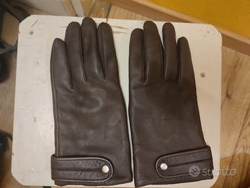 Guanti marrone scuro in vera pelle