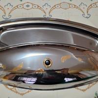 Vassoio chantall in acciaio e oro18-20 24k vintage