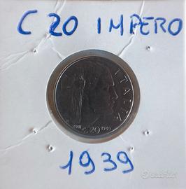 20 centesimi "IMPERO" 1939