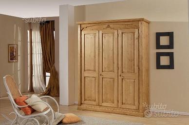 Armadio 3 ante rustico x camera letto di montagna