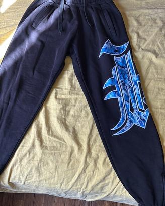 Pantalone kali king ricami Blu