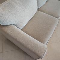 Divano in tessuto beige 200 x 90 cm