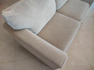 Divano in tessuto beige 200 x 90 cm