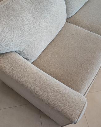 Divano in tessuto beige 200 x 90 cm
