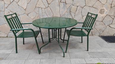 Set Tavolo Giardino in Ferro + 2 Sedie - 100