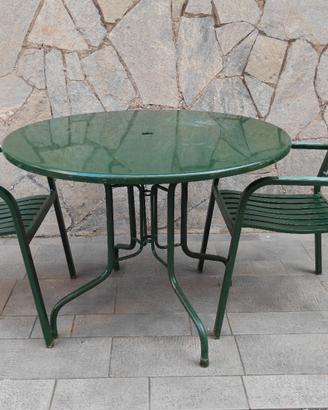 Set Tavolo Giardino in Ferro + 2 Sedie - 100