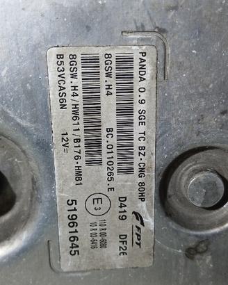 CENTRALINA MOTORE FIAT Panda 3° Serie 8GSW.H4/519