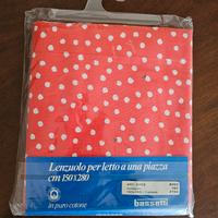 lenzuolo Bassetti 100% cotone rosso pois