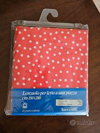 lenzuolo Bassetti 100% cotone rosso pois