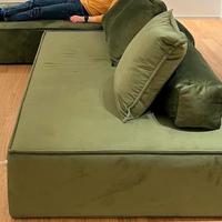 Divano/letto 3 posti in velluto verde