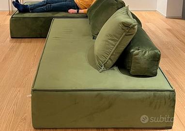 Divano/letto 3 posti in velluto verde