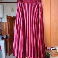 Gonna midi mille pieghe in velluto taglia 42