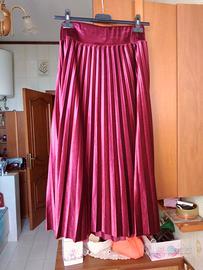 Gonna midi mille pieghe in velluto taglia 42