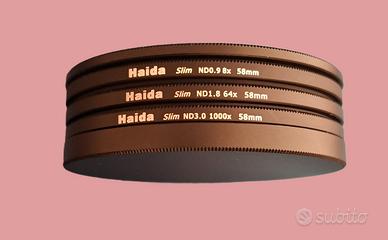 Kit di 3 filtri Haida a densità neutra da 58mm.