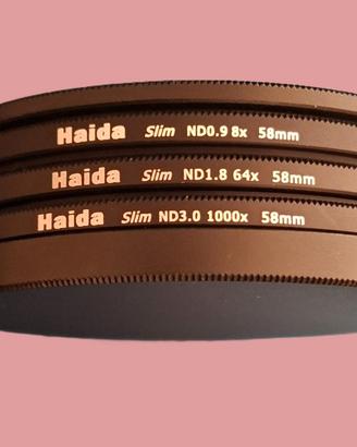 Kit di 3 filtri Haida a densità neutra da 58mm.