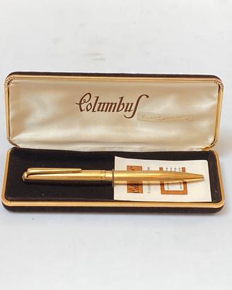 Penna a Sfera “COLUMBUS” laminata in oro 750