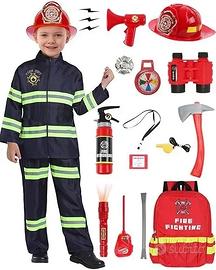 Costume pompiere vigile del fuoco bambini ragazzi