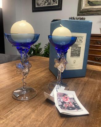 Candelabri cistallo e argento