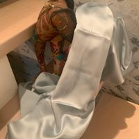 Scampolo seta azzurro chiaro