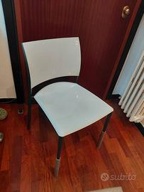 4 Sedie Design "Mind" Dexo – Alluminio e Bianco