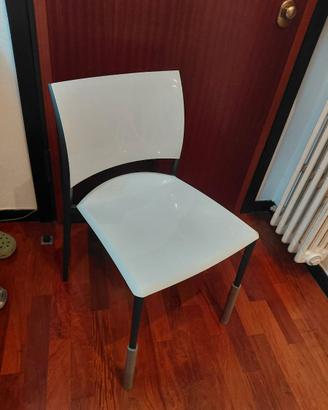 4 Sedie Design "Mind" Dexo – Alluminio e Bianco