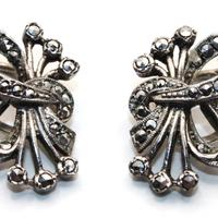 Antichi orecchini argento marcasite