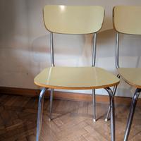 2 sedie vintage in formica gialla Anni 60 