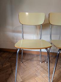 2 sedie vintage in formica gialla Anni 60 