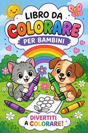 Libro da colorare per bambini 10 pagine e copertin