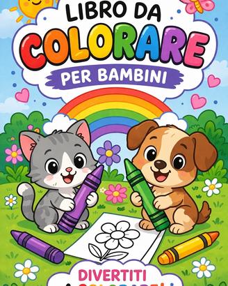 Libro da colorare per bambini 10 pagine e copertin